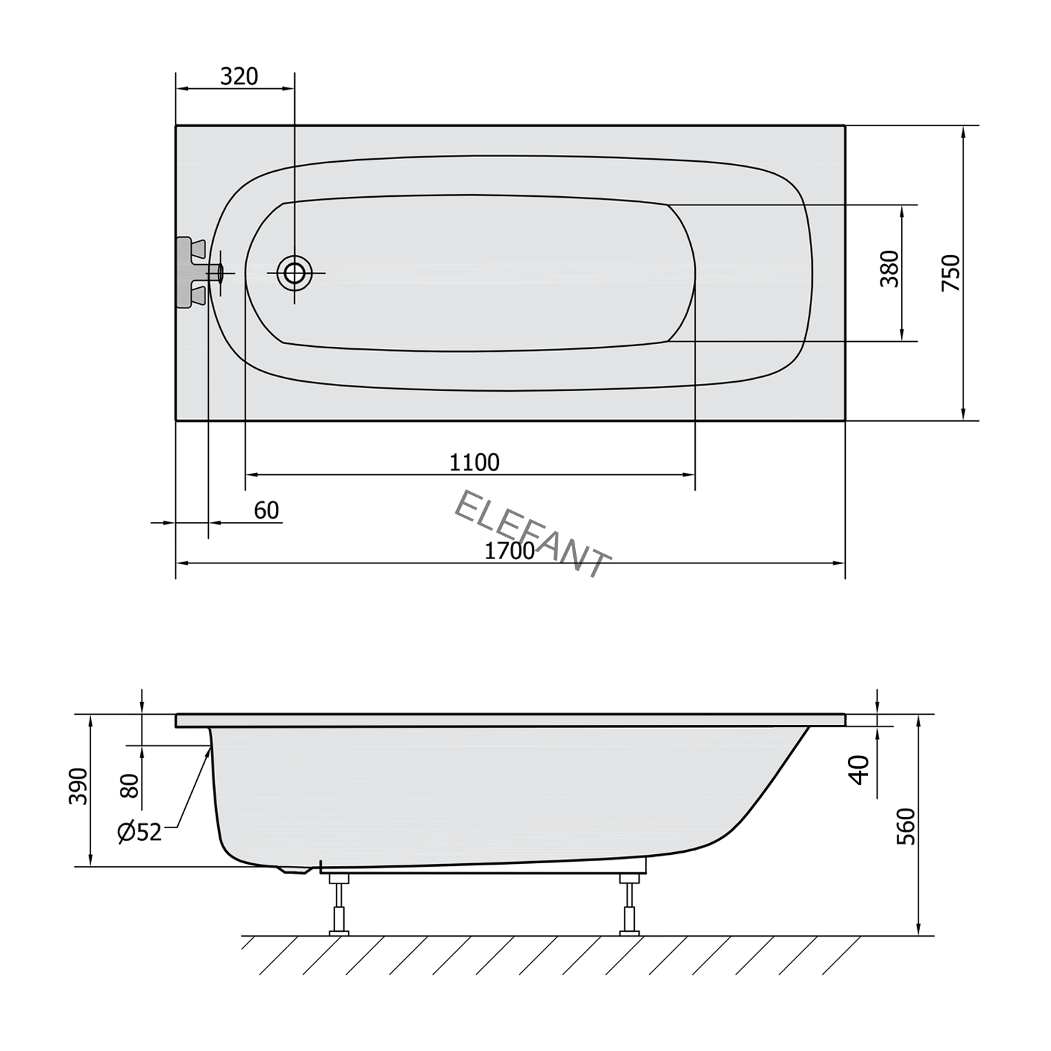 vana 170x75x39cm EBRO